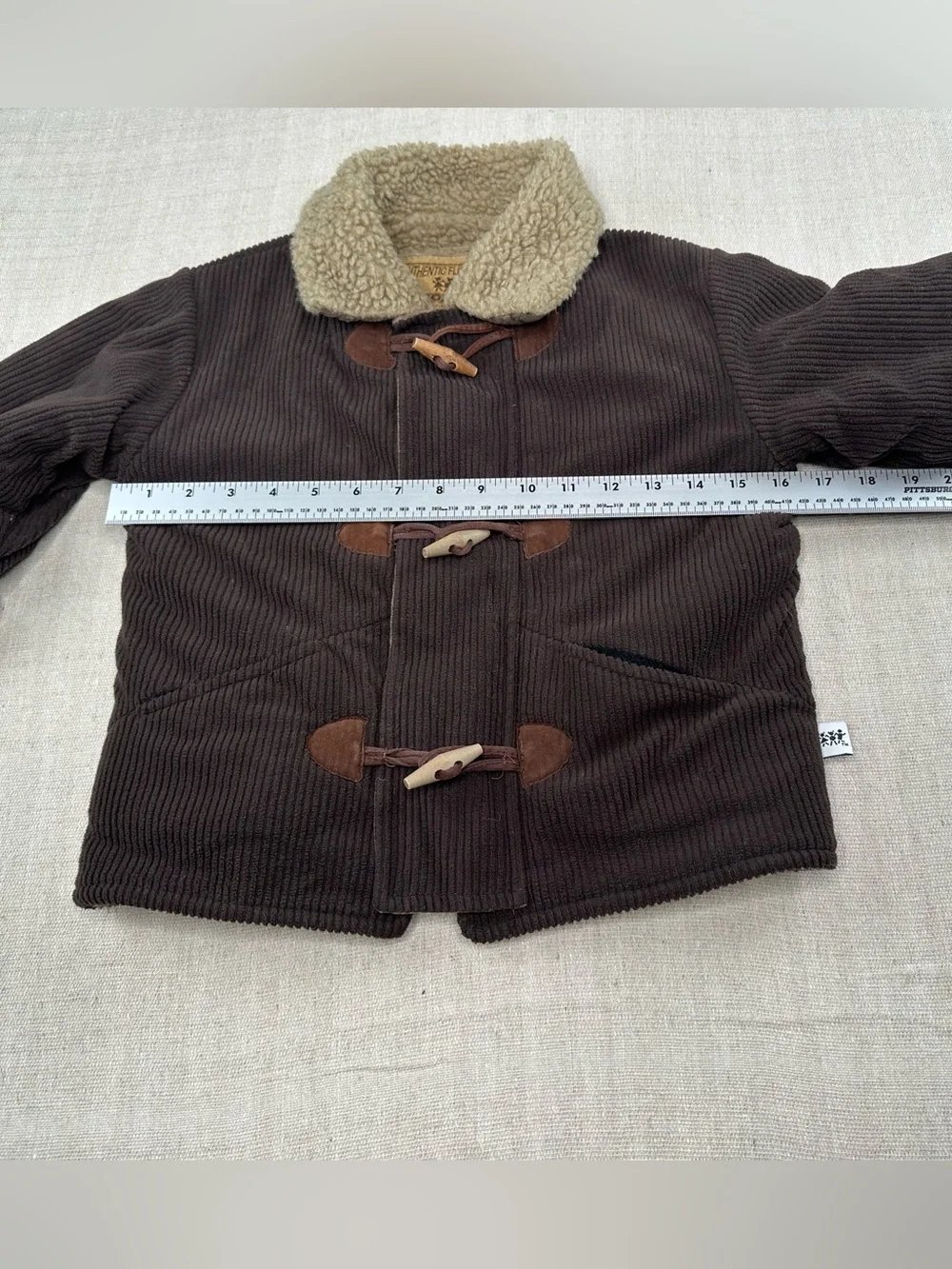 Corky & Company Vintage Kids Brown Corduroy Sherpa Lined Toggle Coat Jacket 4-5T
